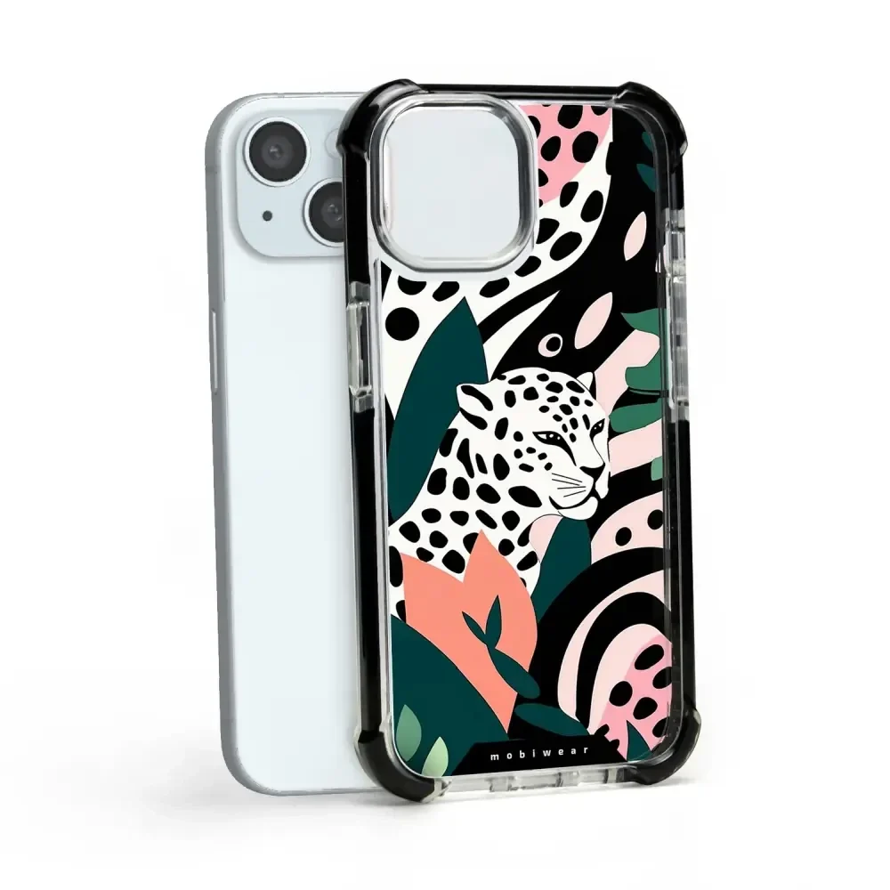 Handyhülle für iPhone 15 mit MagSafe, Mobiwear Elite Bumper, Tropischer Gepard - Image 17