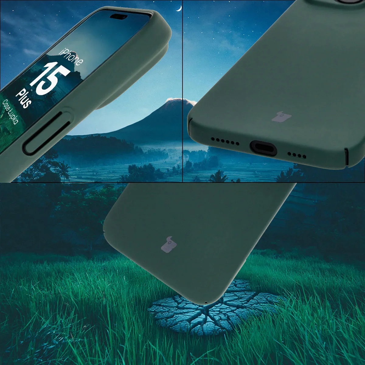 Handyhülle für iPhone 15 Plus, Bizon Case Lupka, Grün - Image 5