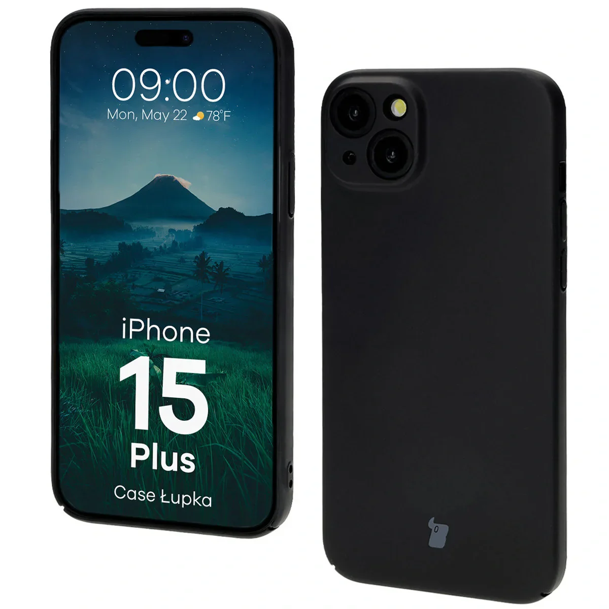 Handyhülle für iPhone 15 Plus, Bizon Case Lupka, Schwarz