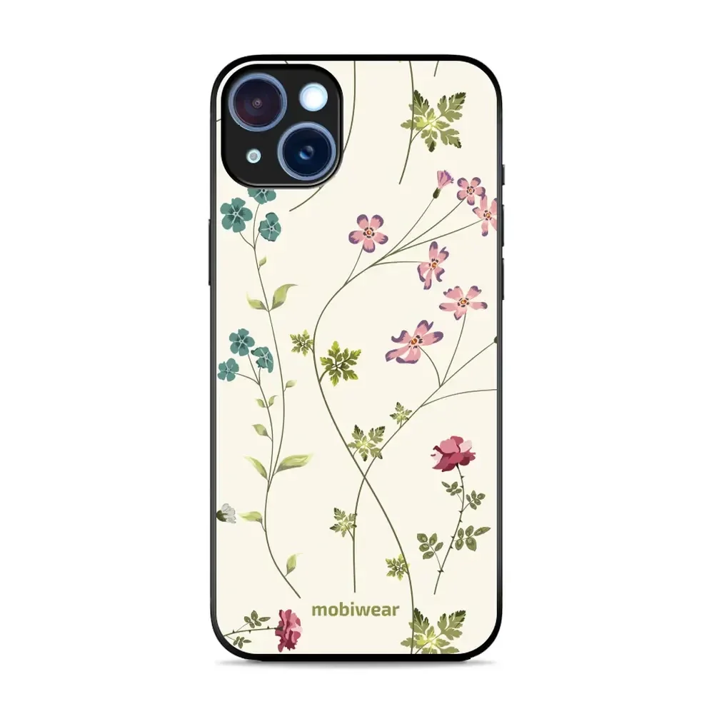 Handyhülle für iPhone 15 Plus, Mobiwear Glossy Case, Idyllische Blüte
