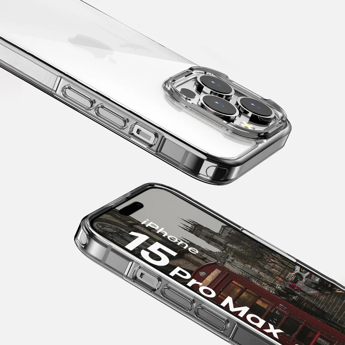 Handyhülle für iPhone 15 Pro Max, Bizon Case Halo, Transparent - Image 4