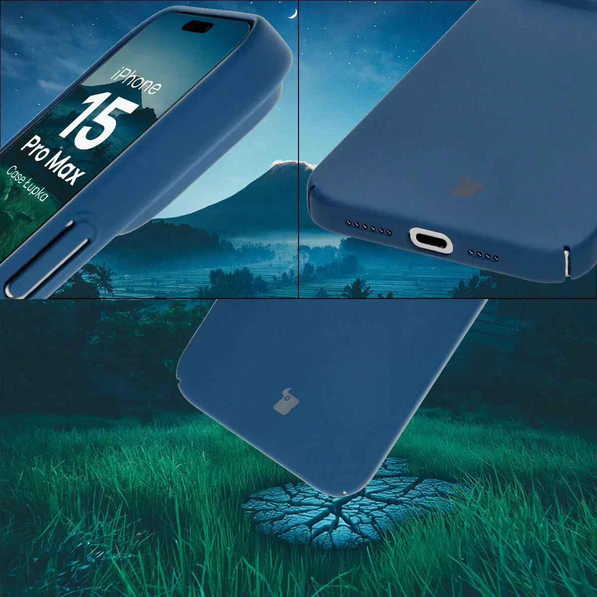 Handyhülle für iPhone 15 Pro Max, Bizon Case Lupka, Blau - Image 5