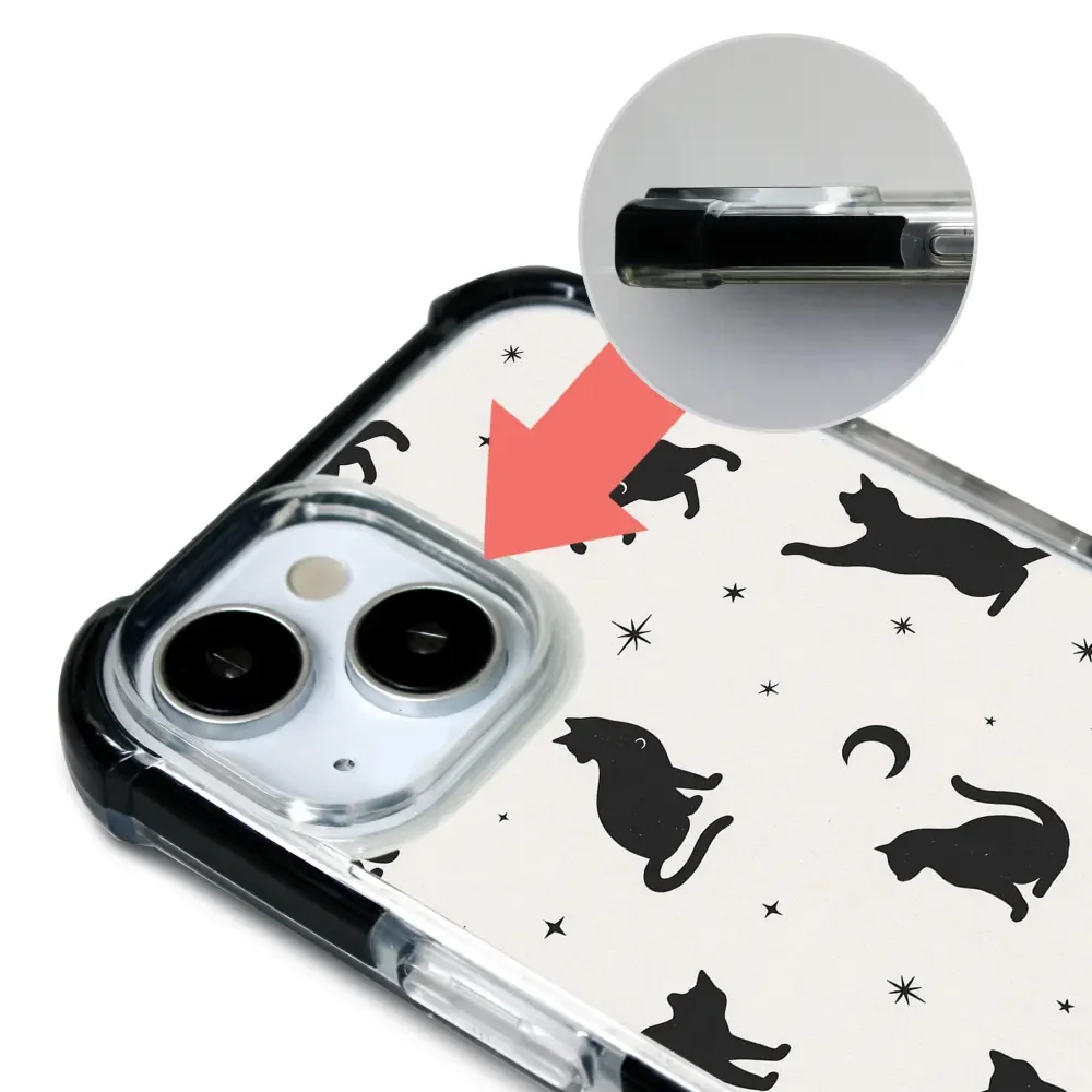 Handyhülle für iPhone 15 Pro Max mit MagSafe, Mobiwear Elite Bumper, Katzen-Nacht - Image 13