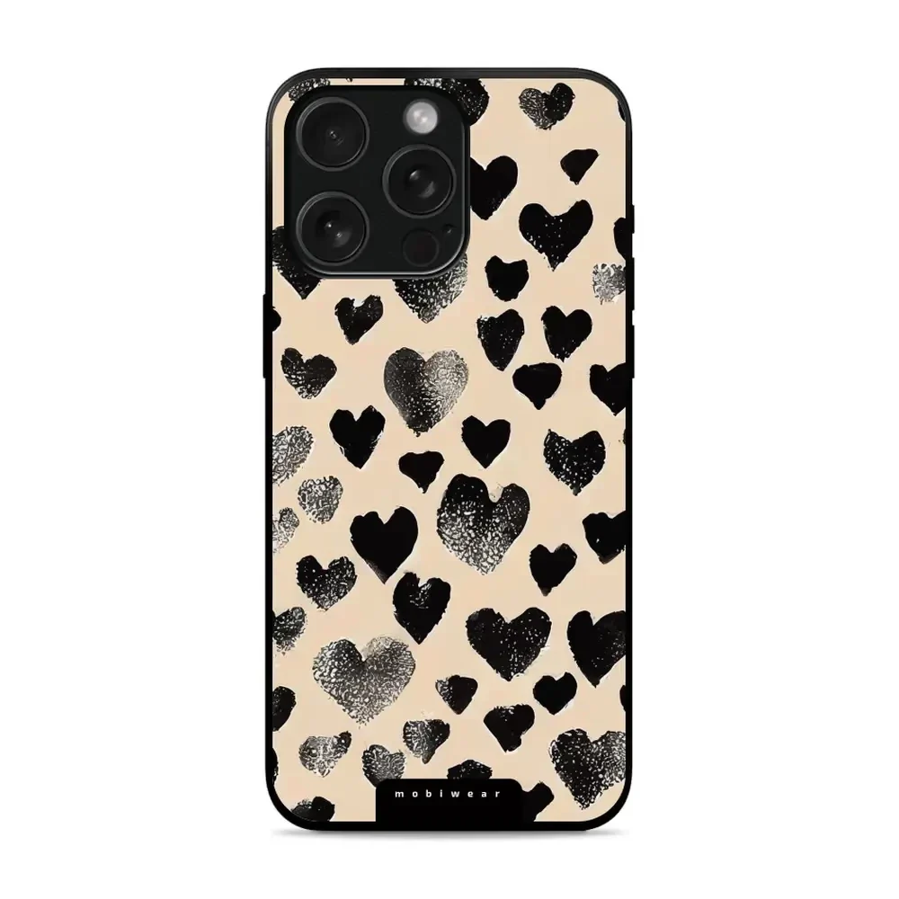 Handyhülle für iPhone 15 Pro Max, Mobiwear Glossy Case, Beige Liebe
