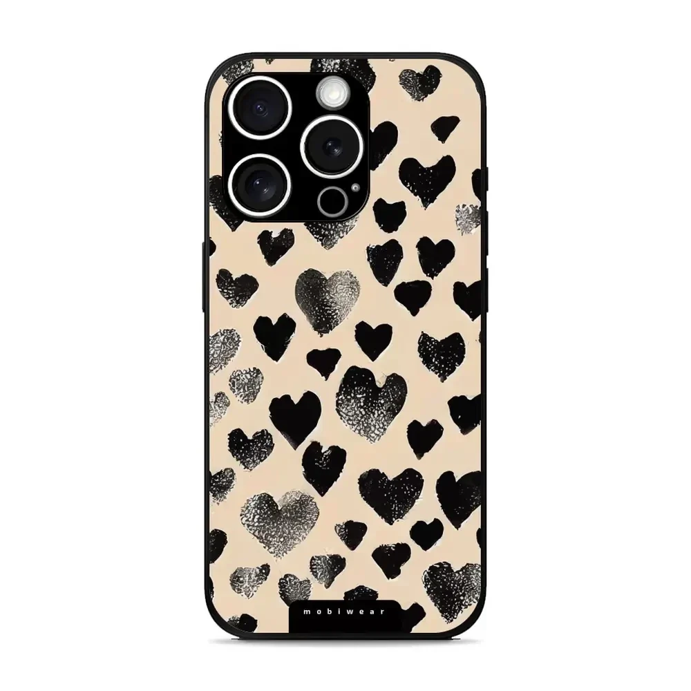 Handyhülle für iPhone 15 Pro, Mobiwear Glossy Case, Beige Liebe