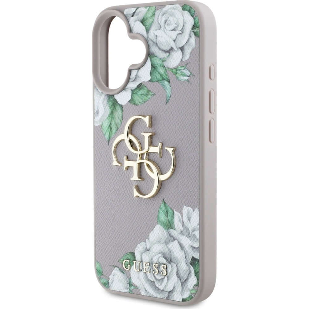 Handyhülle für iPhone 16, Guess Grained Roses Big 4G, Lila mit floralem Muster - Image 6
