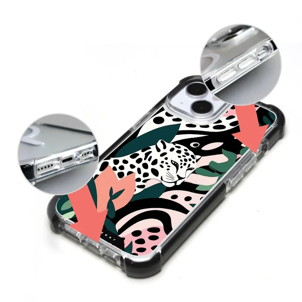 Handyhülle für iPhone 16 mit MagSafe, Mobiwear Elite Bumper, Tropischer Gepard - Image 14