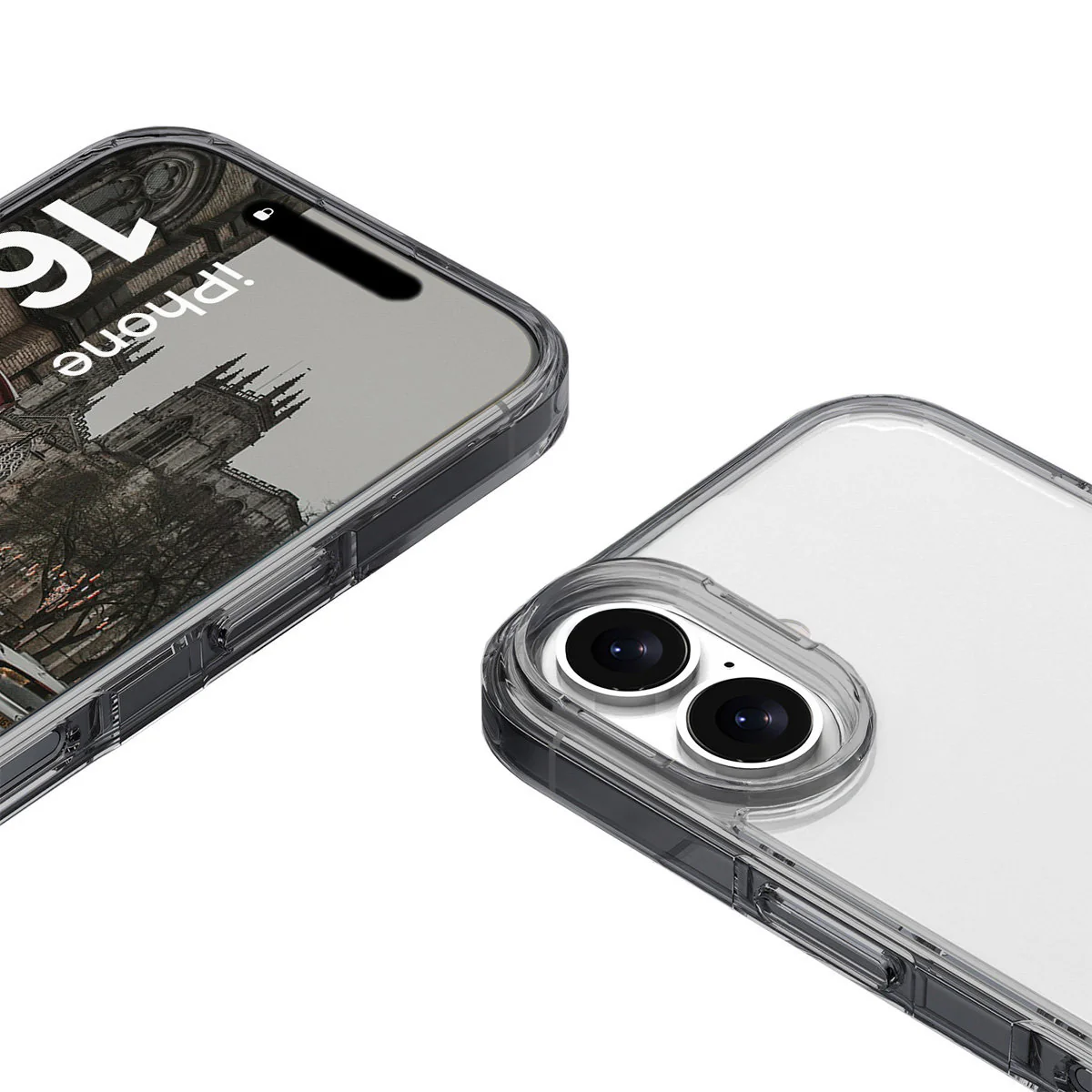 Handyhülle für iPhone 16 Plus, Bizon Case Halo, Getönt-Schwarz - Image 4