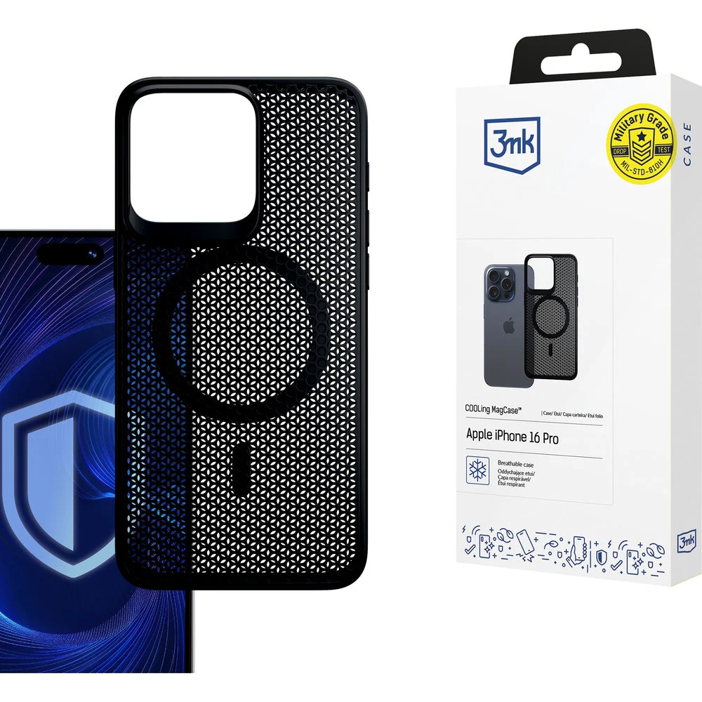 Handyhülle für iPhone 16 Pro, 3mk COOLing MagCase, Schwarz - Image 10