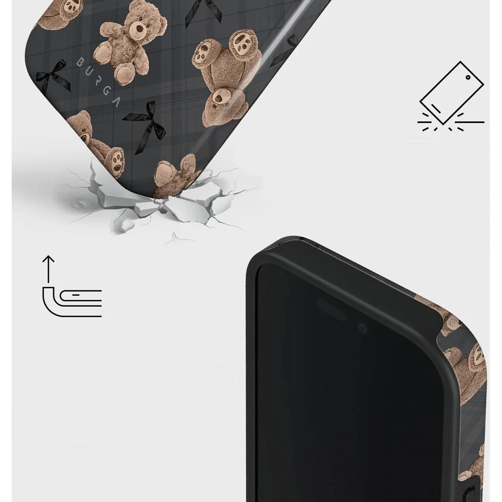 Handyhülle für iPhone 16 Pro, Burga BFF Tough Magnetic, Grau mit Teddybären - Image 3