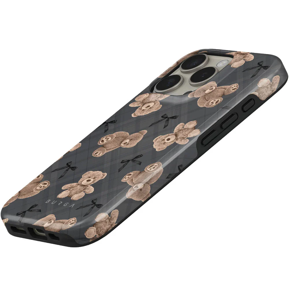 Handyhülle für iPhone 16 Pro, Burga BFF Tough Magnetic, Grau mit Teddybären - Image 5