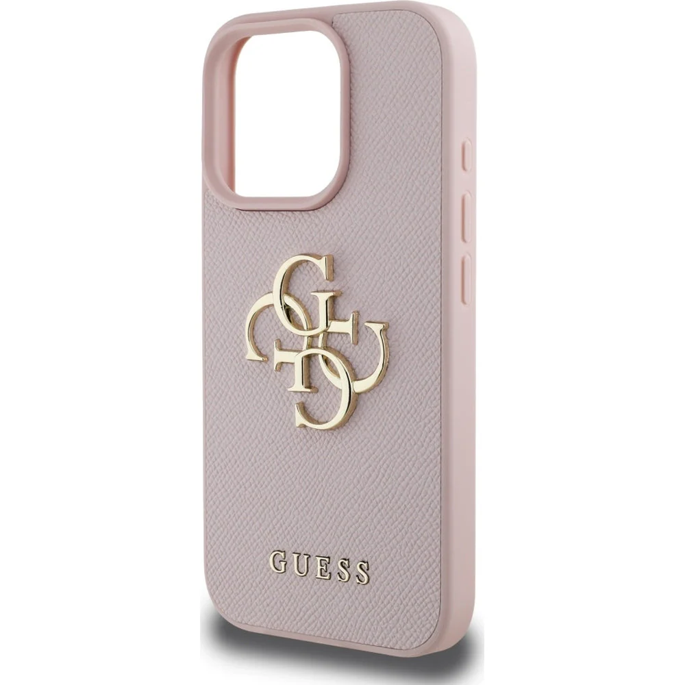 Handyhülle für iPhone 16 Pro, Guess Grained Big 4G Small Classic Logo, Rosa - Image 6