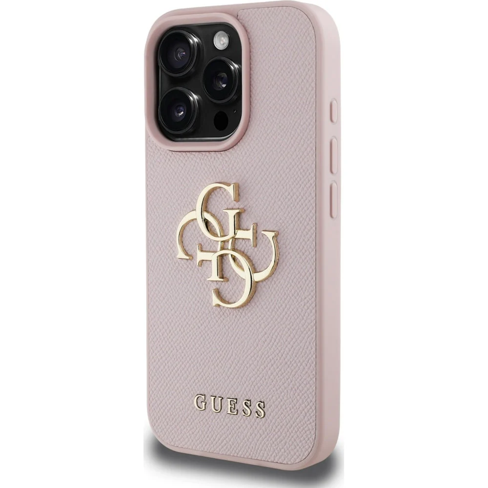 Handyhülle für iPhone 16 Pro, Guess Grained Big 4G Small Classic Logo, Rosa - Image 8