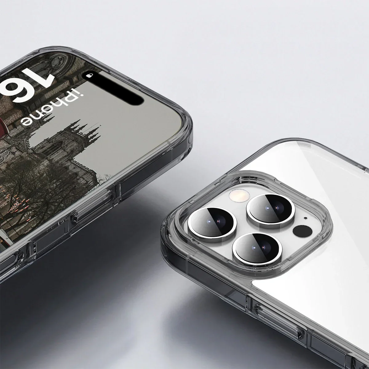 Handyhülle für iPhone 16 Pro Max, Bizon Case Halo, Getönt-Schwarz - Image 4