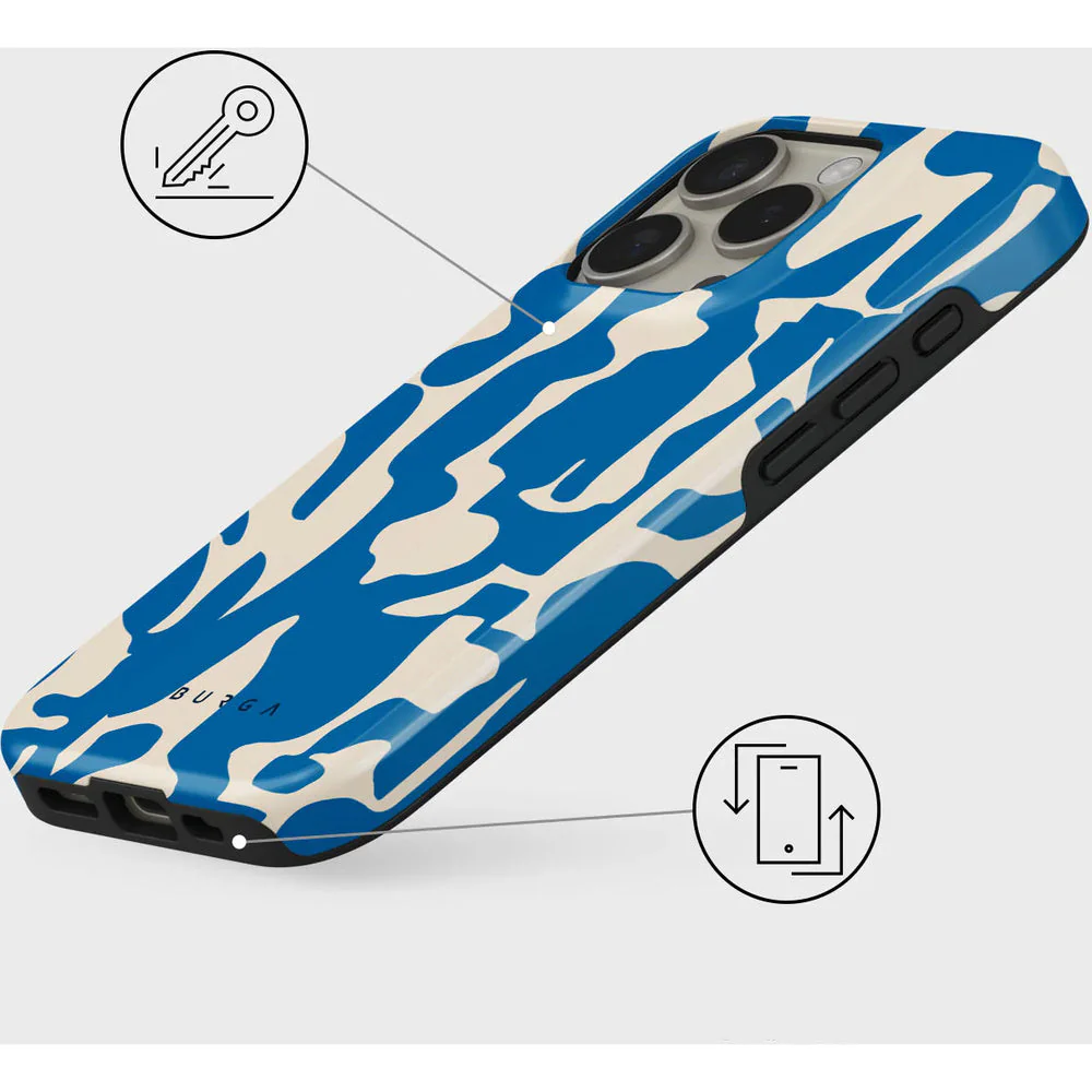 Handyhülle für iPhone 16 Pro Max, Burga Mirage Tough, Beige und Blau - Image 3