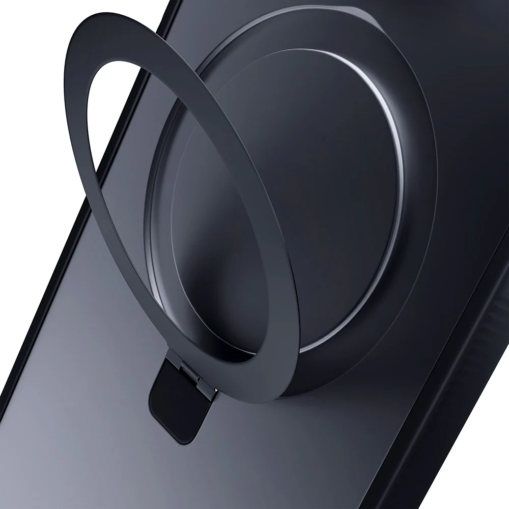 Handyhülle für iPhone 16 Pro Max mit MagSafe, 3mk Smoke Mag and Stand, Durchscheinend-Schwarz - Image 8