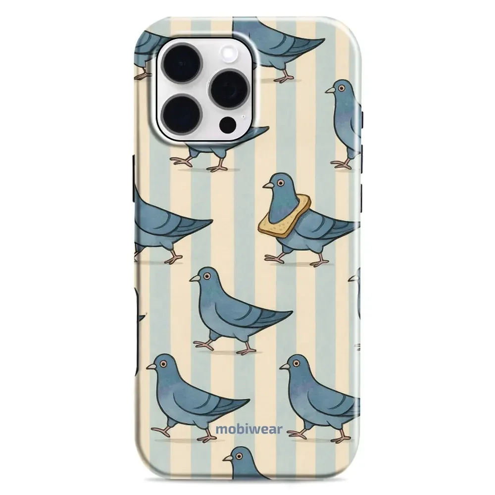Handyhülle für iPhone 16 Pro Max, Mobiwear Elite Pro, Blaue Tauben