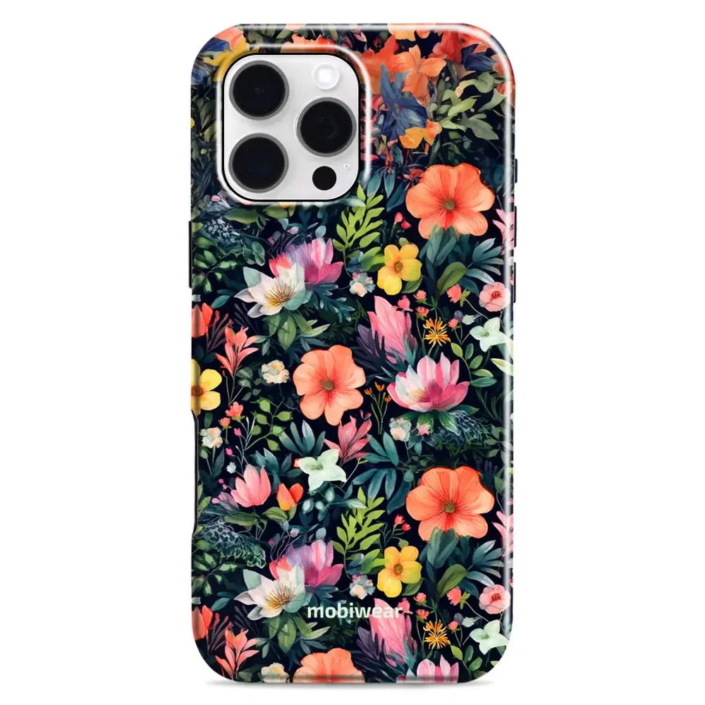 Handyhülle für iPhone 16 Pro Max, Mobiwear Elite Pro, Bunt-Blumig