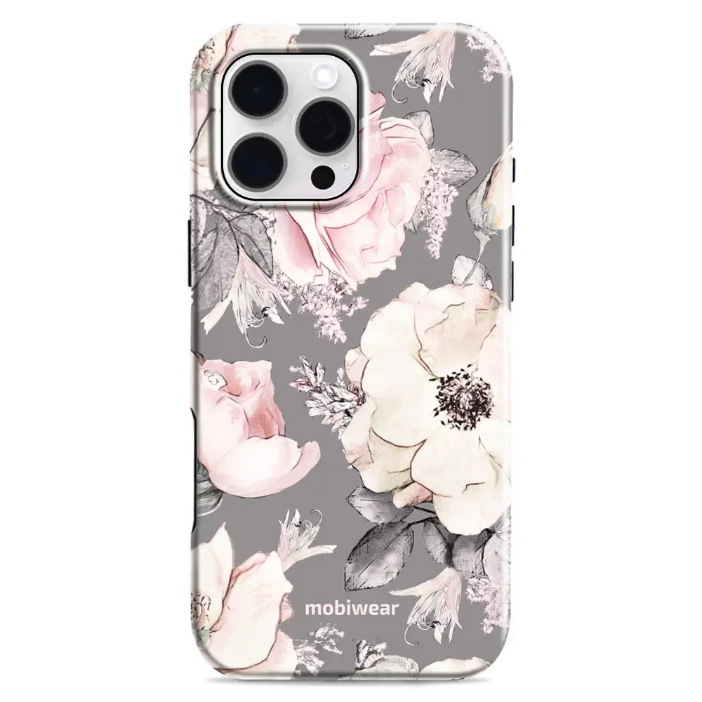 Handyhülle für iPhone 16 Pro Max, Mobiwear Elite Pro, Rosa-Blumig