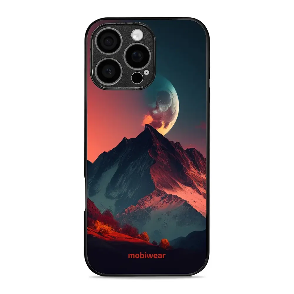 Handyhülle für iPhone 16 Pro Max, Mobiwear Glossy Case, Gebirgsdämmerung