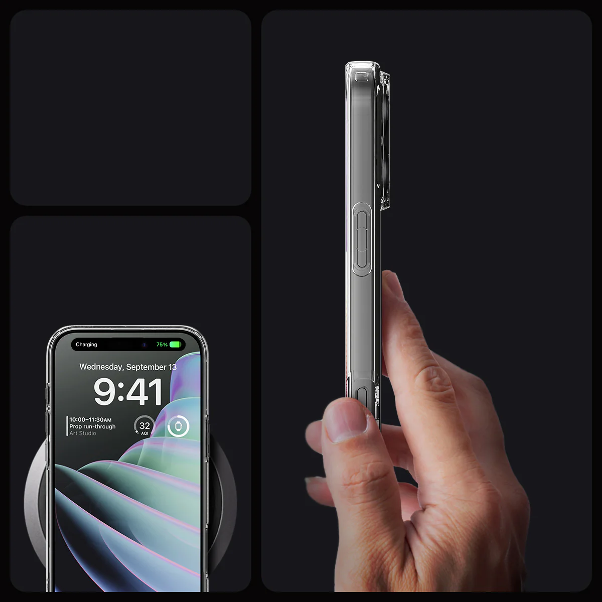 Handyhülle für iPhone 16 Pro Max, Spigen Crystal Flex Mag mit MagSafe, Transparent-Weiß - Image 12