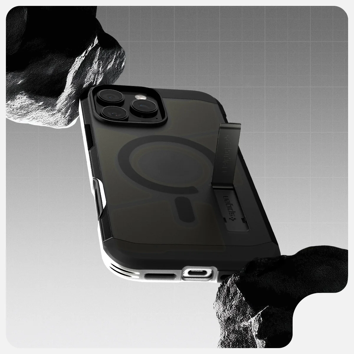 Handyhülle für iPhone 16 Pro Max, Spigen Tough Armor T Mag (CC) mit MagSafe, Rauchfarben - Image 11