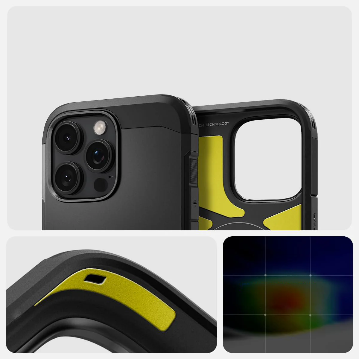 Handyhülle für iPhone 16 Pro Max, Spigen Tough Armor T Mag (CC) mit MagSafe, Schwarz - Image 15