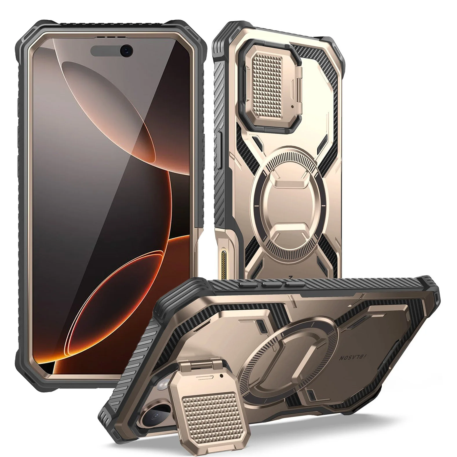 Handyhülle für iPhone 16 Pro Max, Supcase i-Blason Armorbox Mag SP (CC) mit MagSafe, Rosa Gold