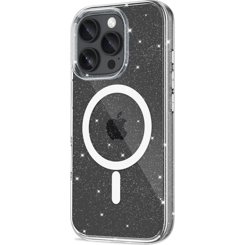 Handyhülle für iPhone 16 Pro Max, Tech-Protect Flexair Hybrid mit MagSafe, Transparent mit Glitzer - Image 5