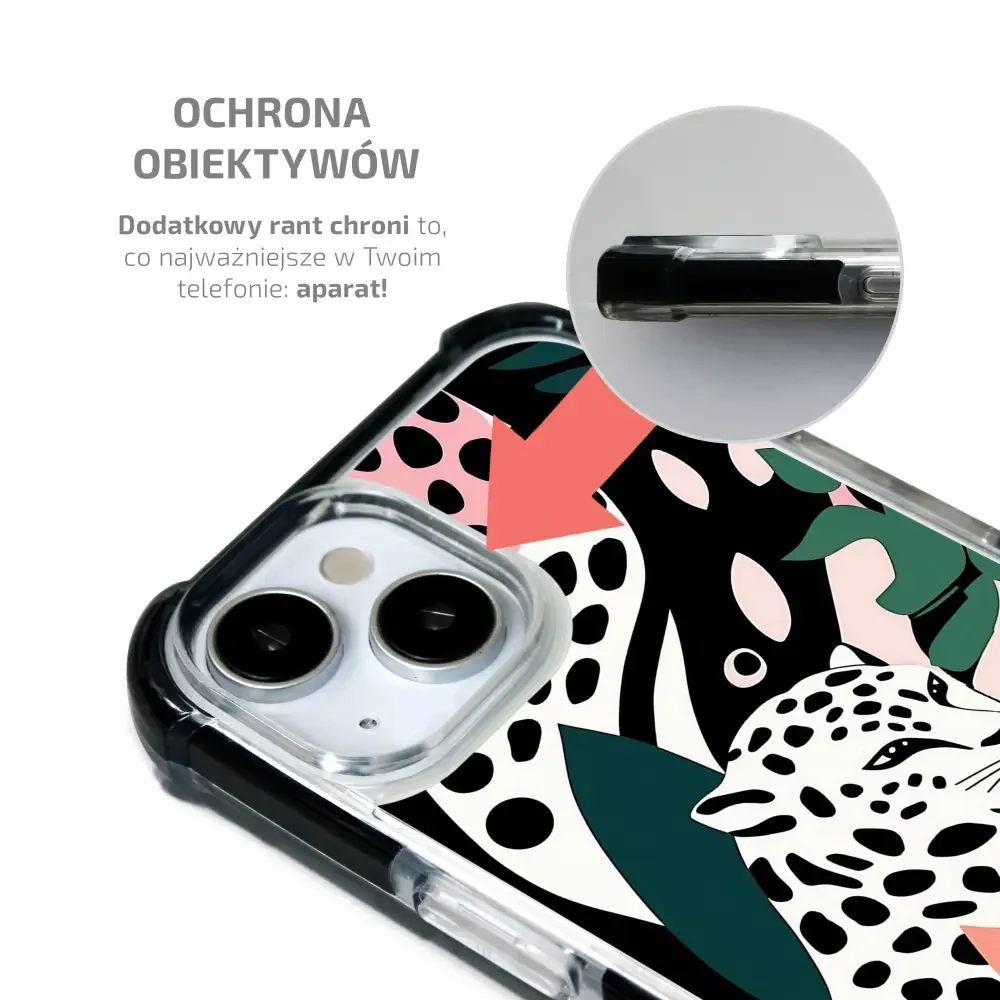 Handyhülle für iPhone 16 Pro mit MagSafe, Mobiwear Elite Bumper, Tropischer Gepard - Image 3