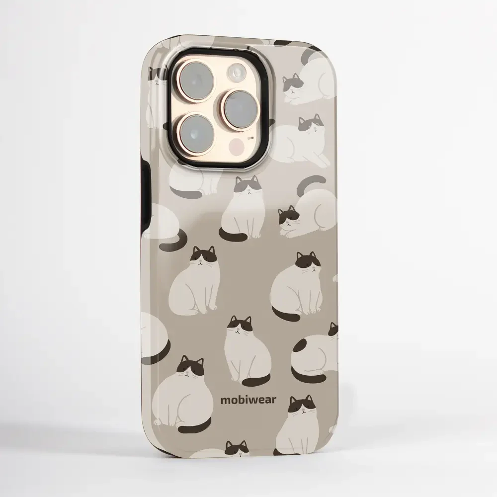 Handyhülle für iPhone 16 Pro, Mobiwear Elite Pro, Kaffe Miau - Image 2