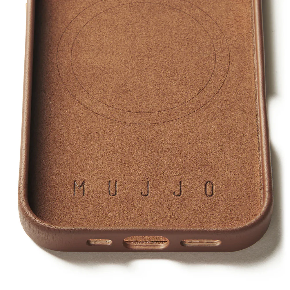 Handyhülle für iPhone 16 Pro, Mujjo Leather Case MagSafe, Braun - Image 9