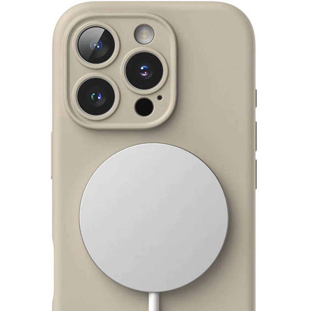 Handyhülle für iPhone 16 Pro, Ringke Silicone Magnetic mit MagSafe, Beige - Image 7