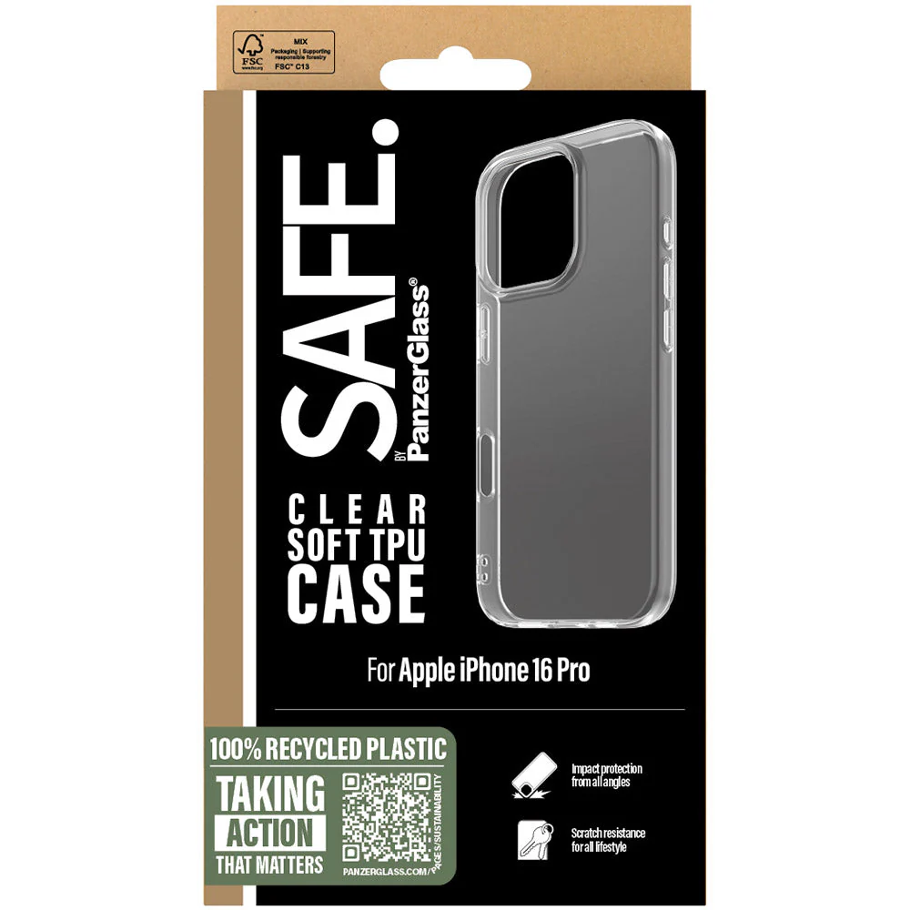 Handyhülle für iPhone 16 Pro, SAFE by PanzerGlass TPU Case, Transparent - Image 2