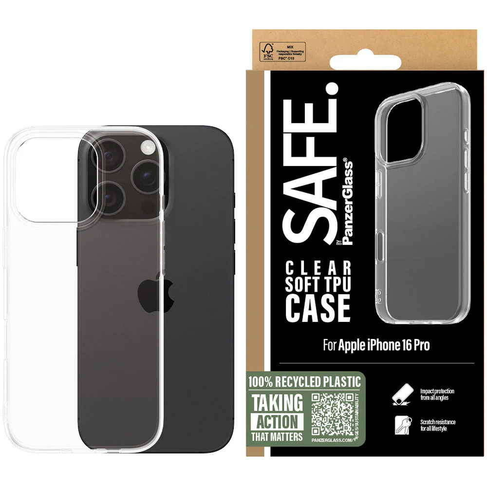 Handyhülle für iPhone 16 Pro, SAFE by PanzerGlass TPU Case, Transparent - Image 5
