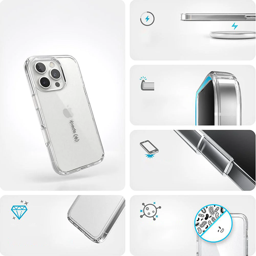 Handyhülle für iPhone 16 Pro, Speck Gemshell, Transparent - Image 12