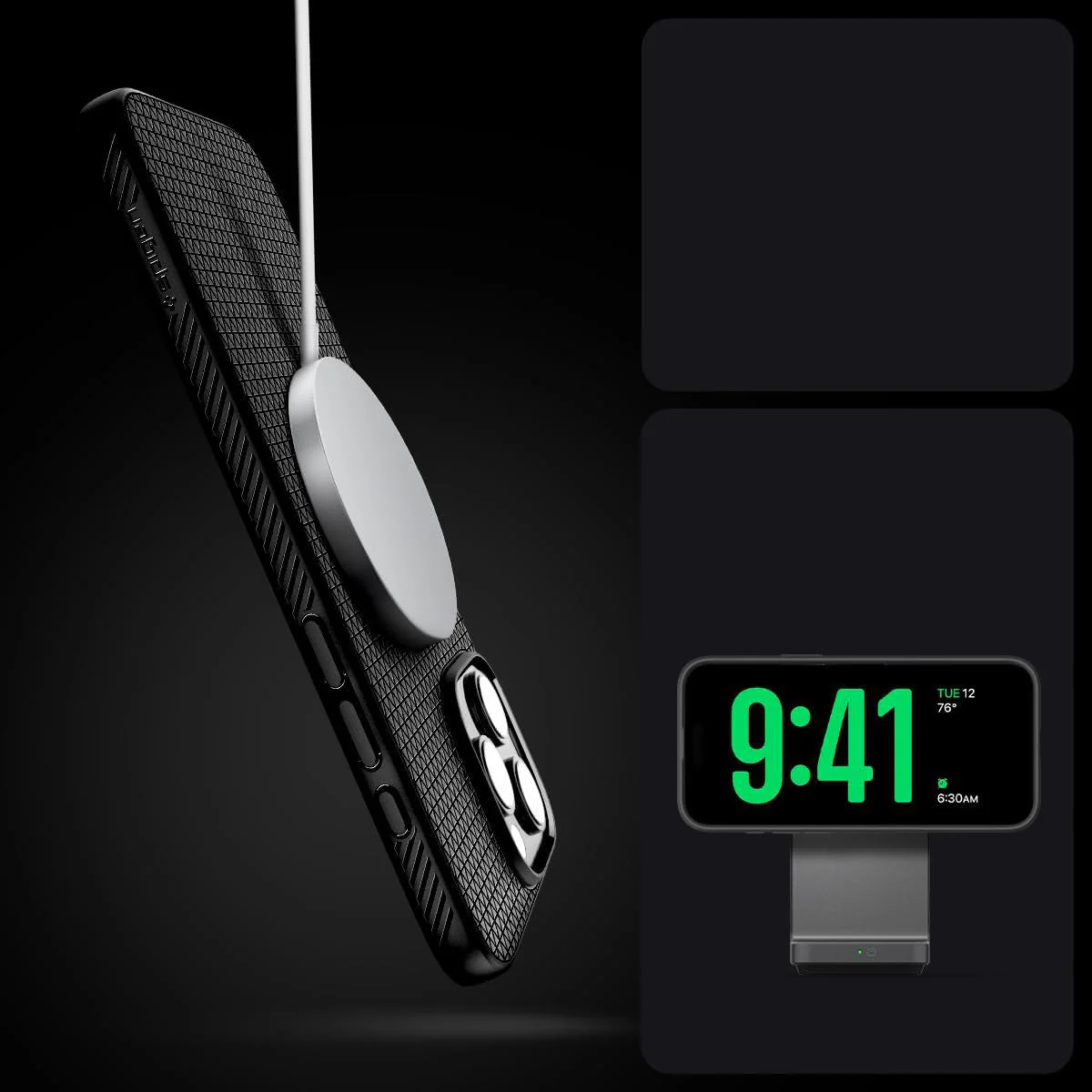 Handyhülle für iPhone 16 Pro, Spigen Liquid Air T Mag (CC) mit MagSafe, Schwarz - Image 13