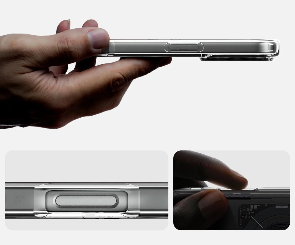 Handyhülle für iPhone 16 Pro, Spigen Ultra Hybrid Mag mit MagSafe, Transparent-Gemustert (Neo One) - Image 11