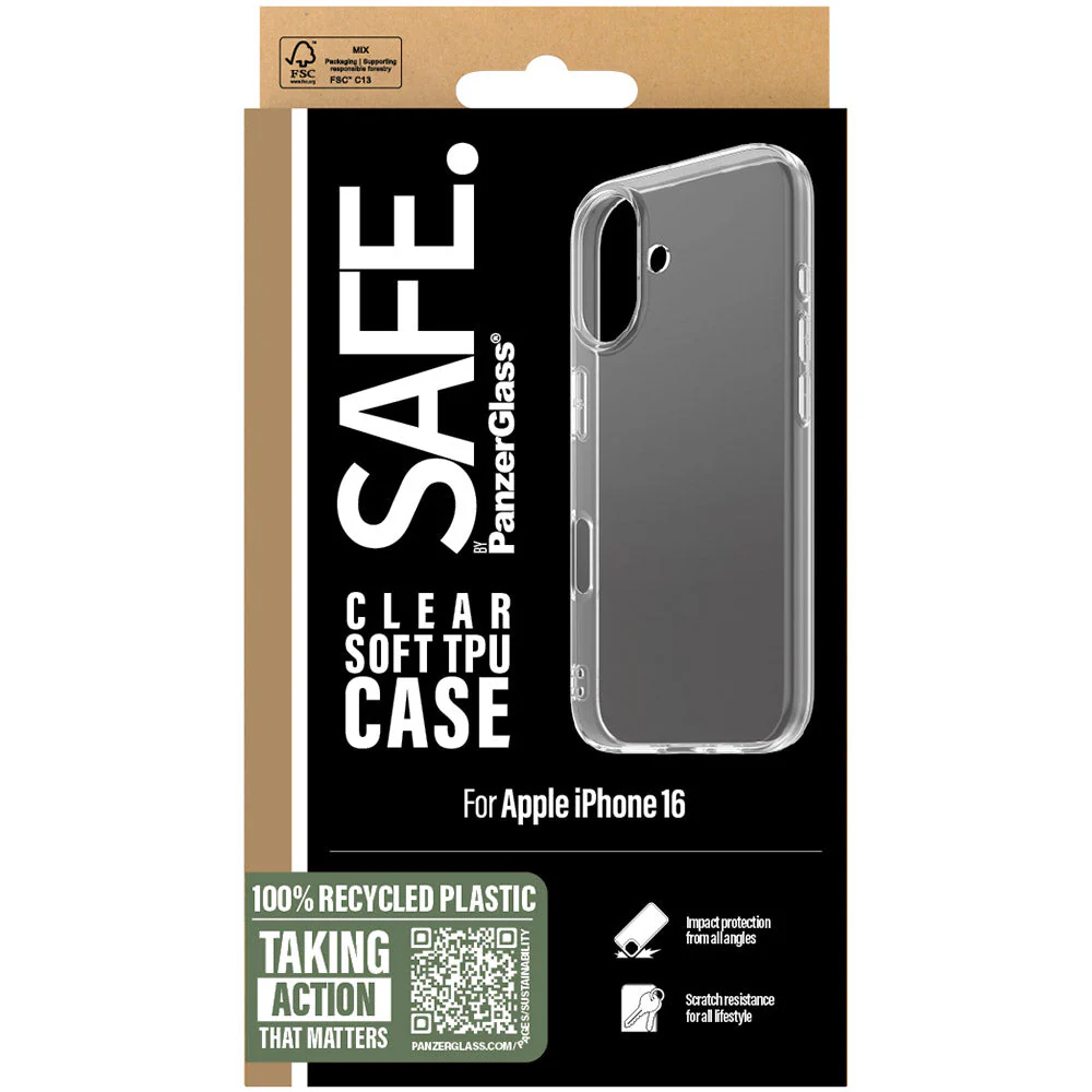 Handyhülle für iPhone 16, SAFE by PanzerGlass TPU Case, Transparent - Image 2