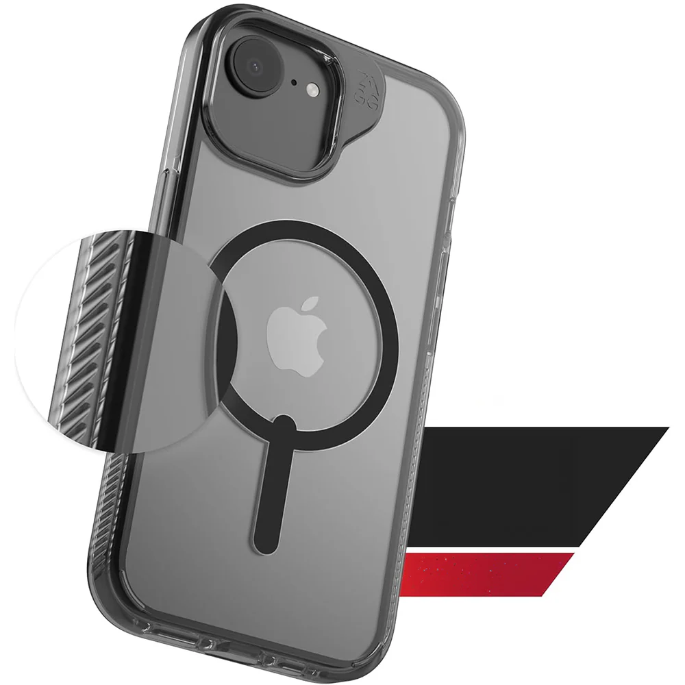 Handyhülle für iPhone 17e / 16e / 15 / 14 / 13, Zagg Santa Cruz Snap mit MagSafe, Transparent-Schwarz - Image 3