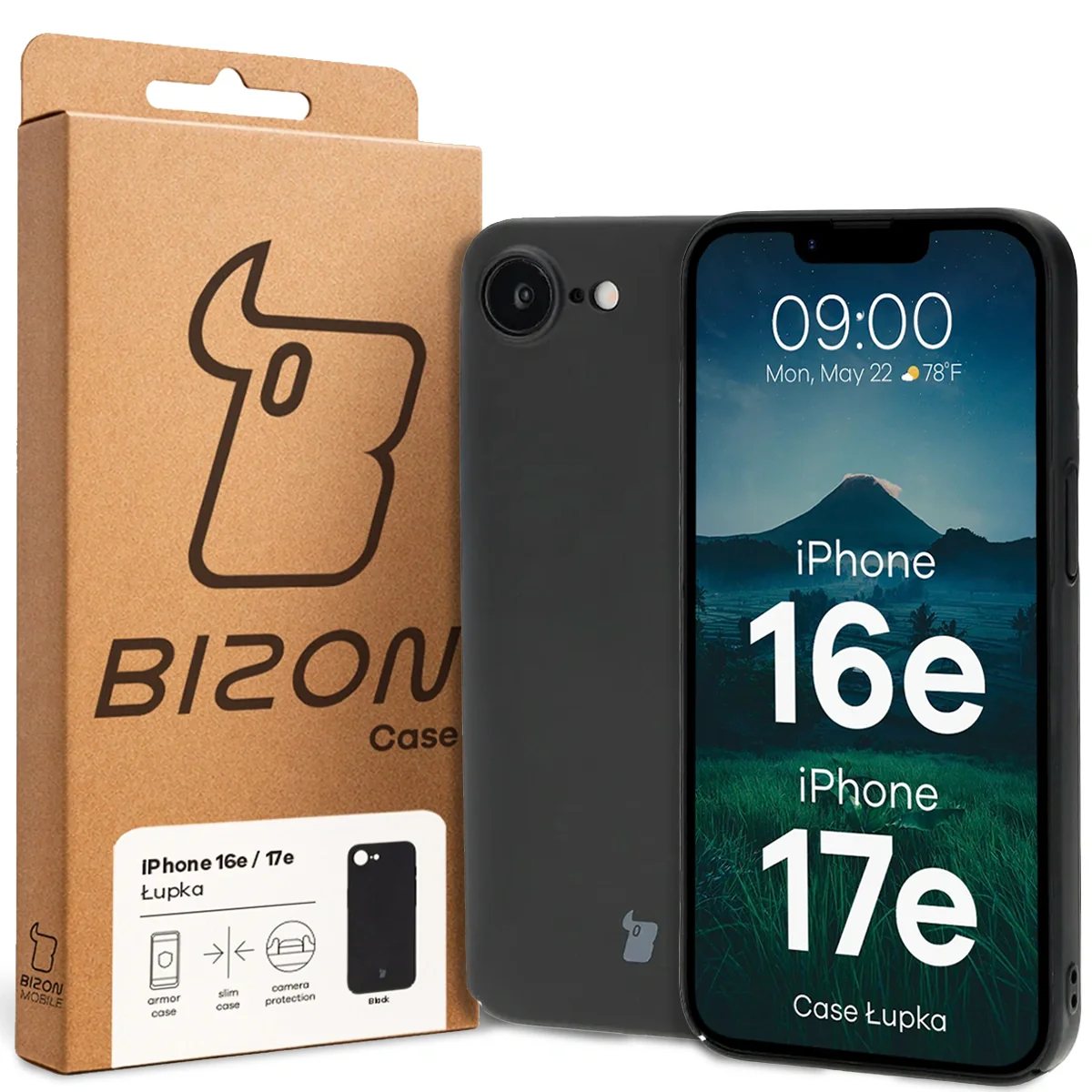 Handyhülle für iPhone 17e / 16e, Bizon Case Lupka, Schwarz - Image 6