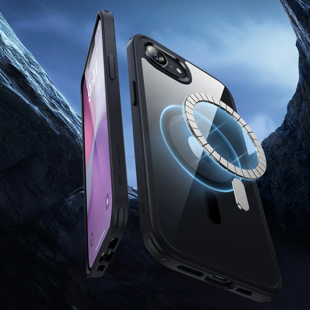 Handyhülle für iPhone 17e / 16e, ESR Classic Hybrid Halolock mit MagSafe, Transparent-schwarz - Image 2