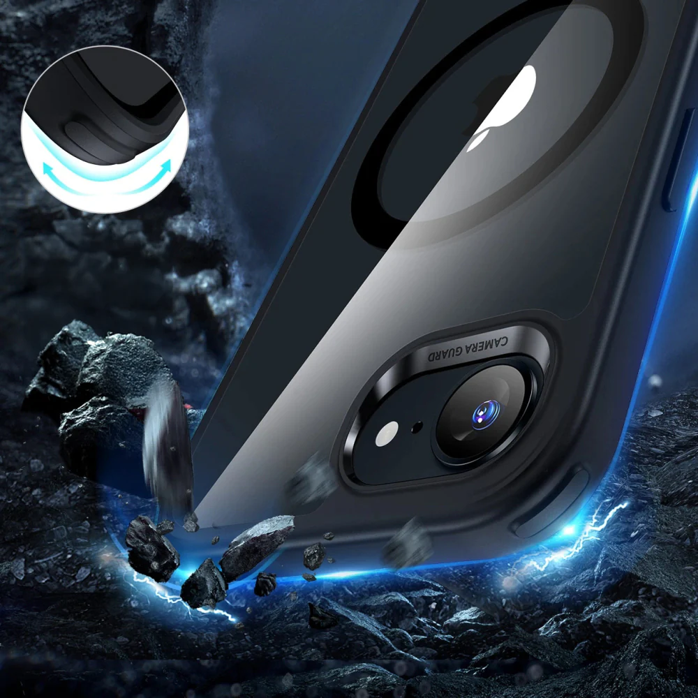 Handyhülle für iPhone 17e / 16e, ESR Classic Hybrid Halolock mit MagSafe, Transparent-schwarz - Image 4