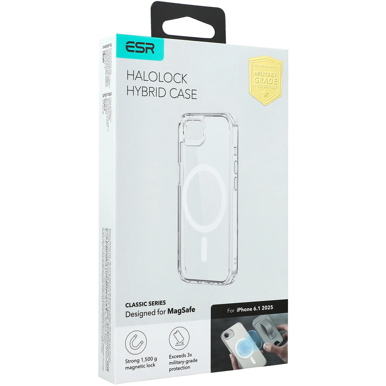 Handyhülle für iPhone 17e / 16e für MagSafe, ESR Classic Hybrid Halolock, Transparentes Weiß - Image 6