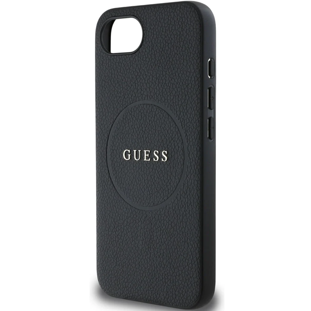 Handyhülle für iPhone 17e / 16e, Guess Hardcase Grained Ring mit MagSafe, Schwarz - Image 7