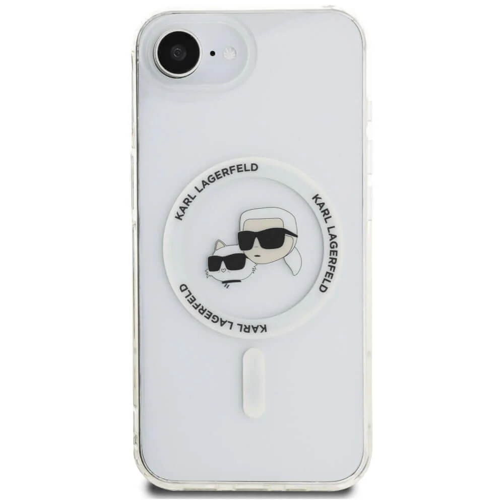Handyhülle für iPhone 17e / 16e, Karl Lagerfeld HardCase IML Karl & Choupette Heads MagSafe, Transparent und Weiß - Image 2