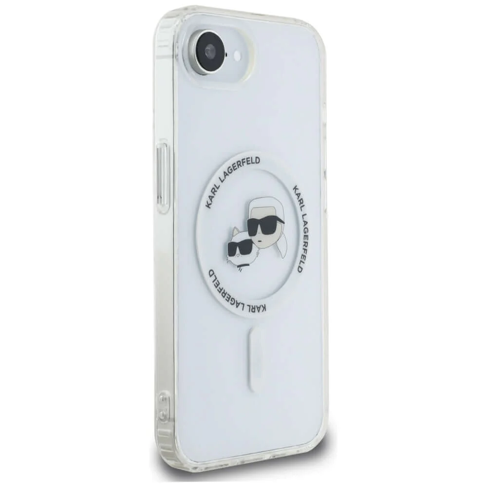 Handyhülle für iPhone 17e / 16e, Karl Lagerfeld HardCase IML Karl & Choupette Heads MagSafe, Transparent und Weiß - Image 3