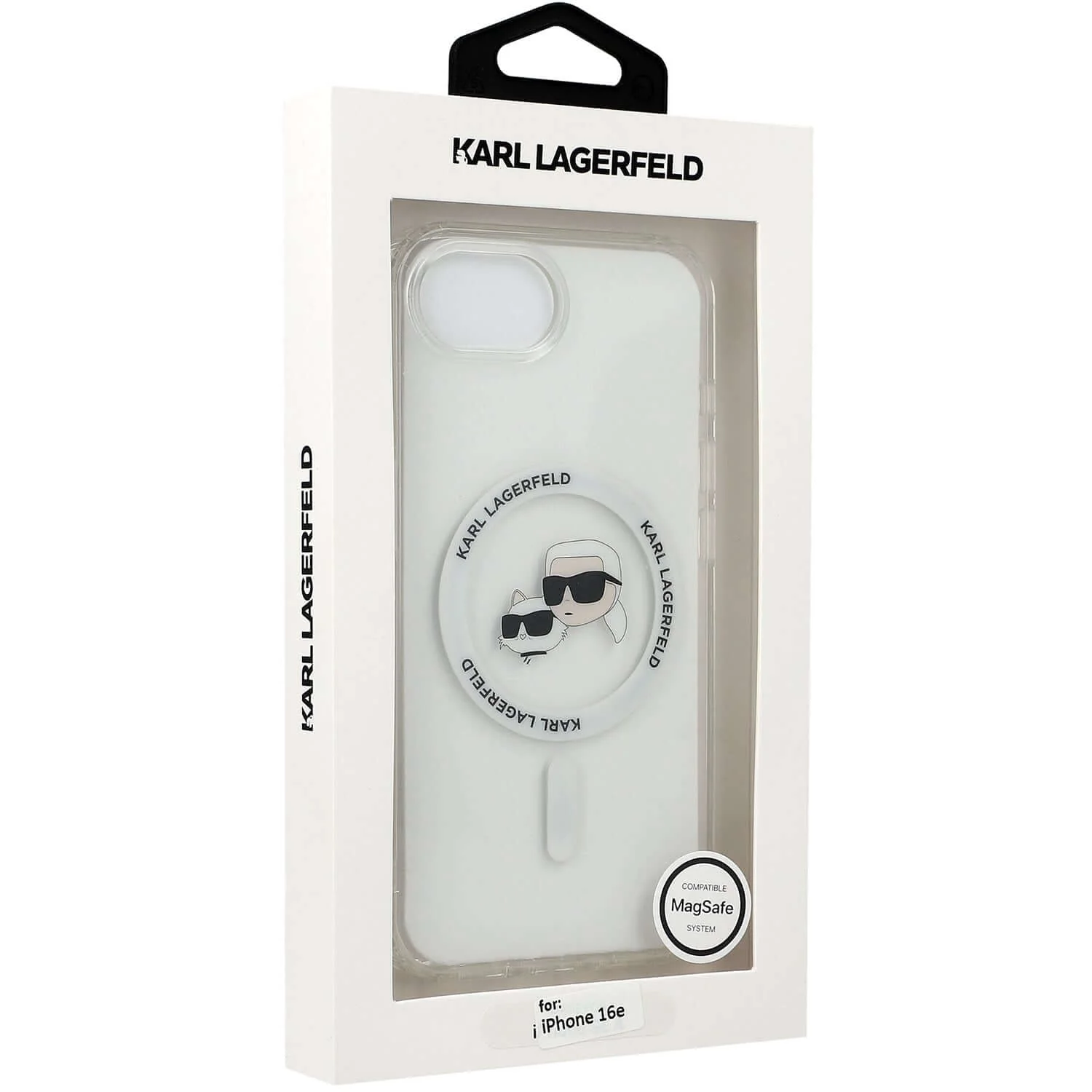 Handyhülle für iPhone 17e / 16e, Karl Lagerfeld HardCase IML Karl & Choupette Heads MagSafe, Transparent und Weiß - Image 8