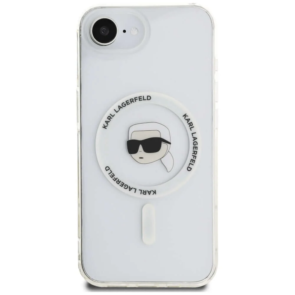 Handyhülle für iPhone 17e / 16e, Karl Lagerfeld HardCase IML Karl Head MagSafe, Transparent und Weiß - Image 2