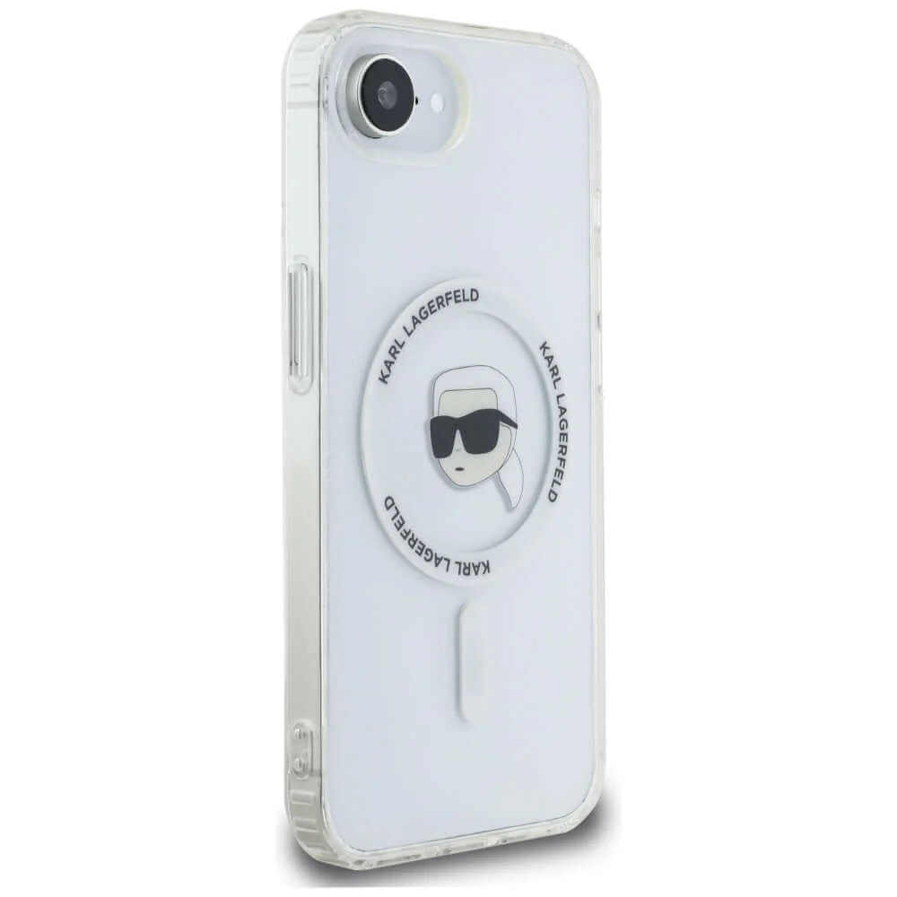 Handyhülle für iPhone 17e / 16e, Karl Lagerfeld HardCase IML Karl Head MagSafe, Transparent und Weiß - Image 3